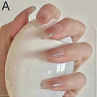 Fantasy Fairy nepnagels set met lijm, Franse nepnagels, gekleurde nagelkunst