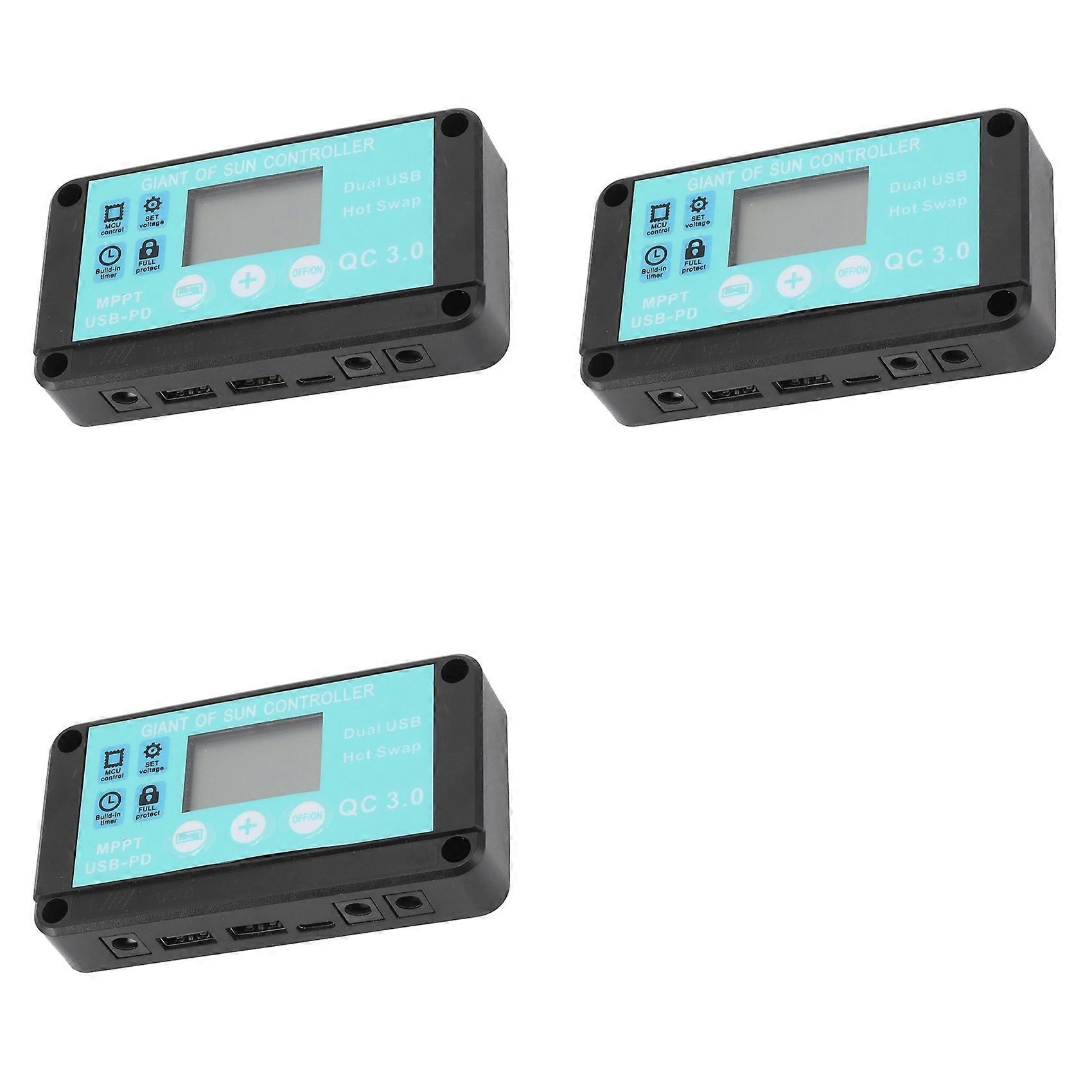 3X MPPT Solar Charge Controller Multiple Protection Solar Solar QC3.0 Controller with LCD Screen(10A)