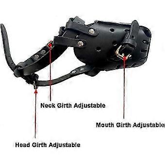 2025 Adjustable Black Leather Mouth Guard For Biting, German Shepherd Malinois Muzzle.C2