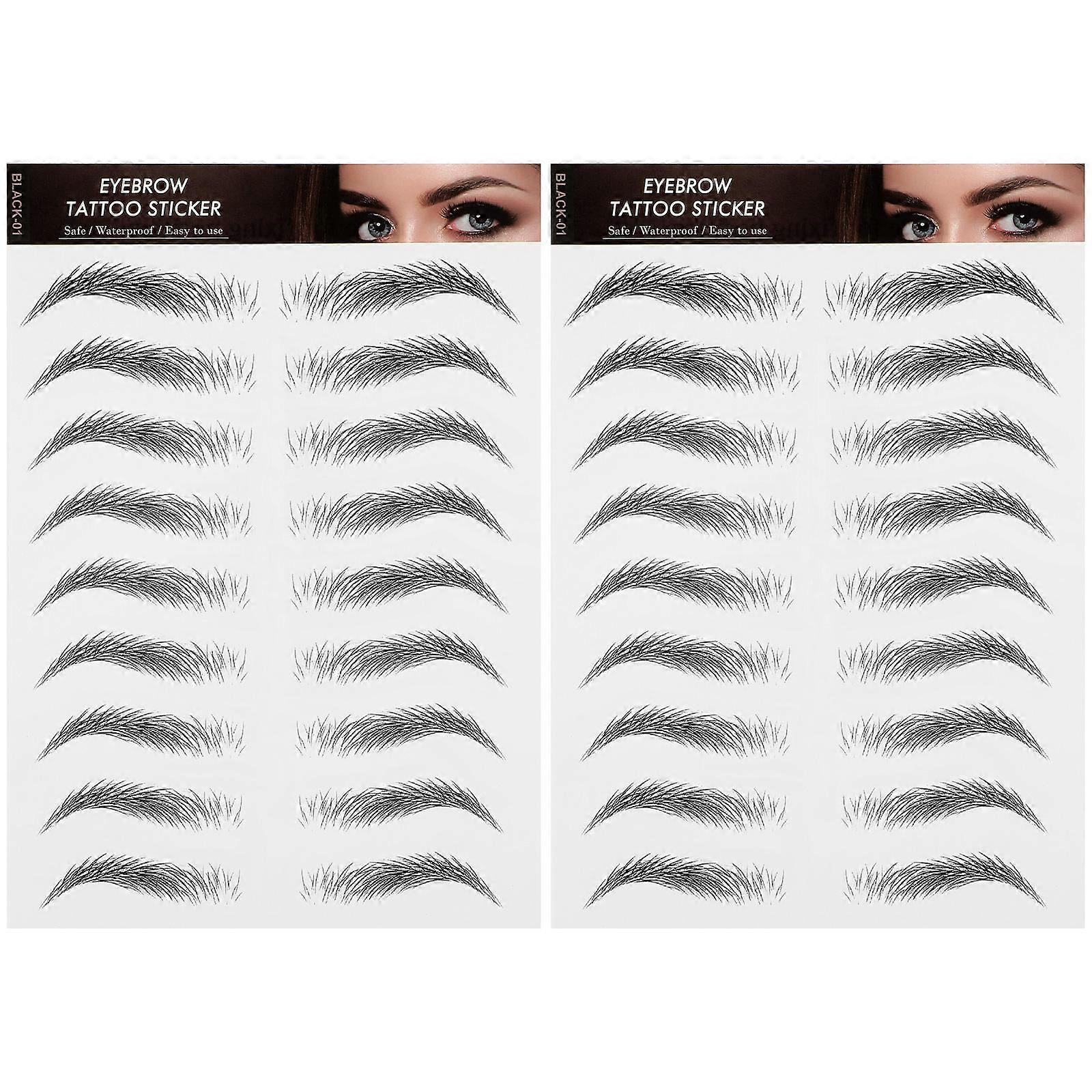 Artificial Eyebrows Waterproof Eyebrow Stickers for Makeup 2Pcs Set