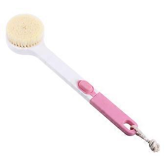 Bath Brush Long Handle for Bathing Use 3Pcs Household Rub Back Accessories Pink