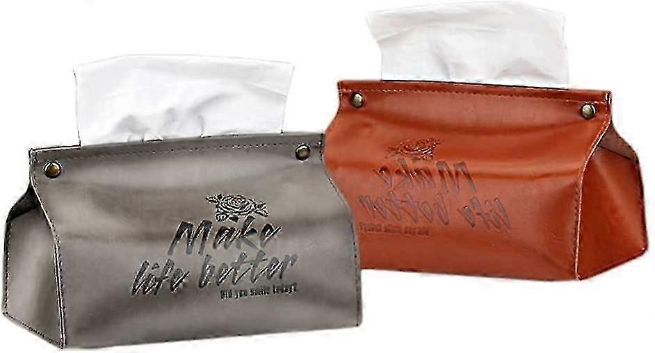 Tissue Holder Box - Rectangular Facial Tissue Holders 2 Pack Modern