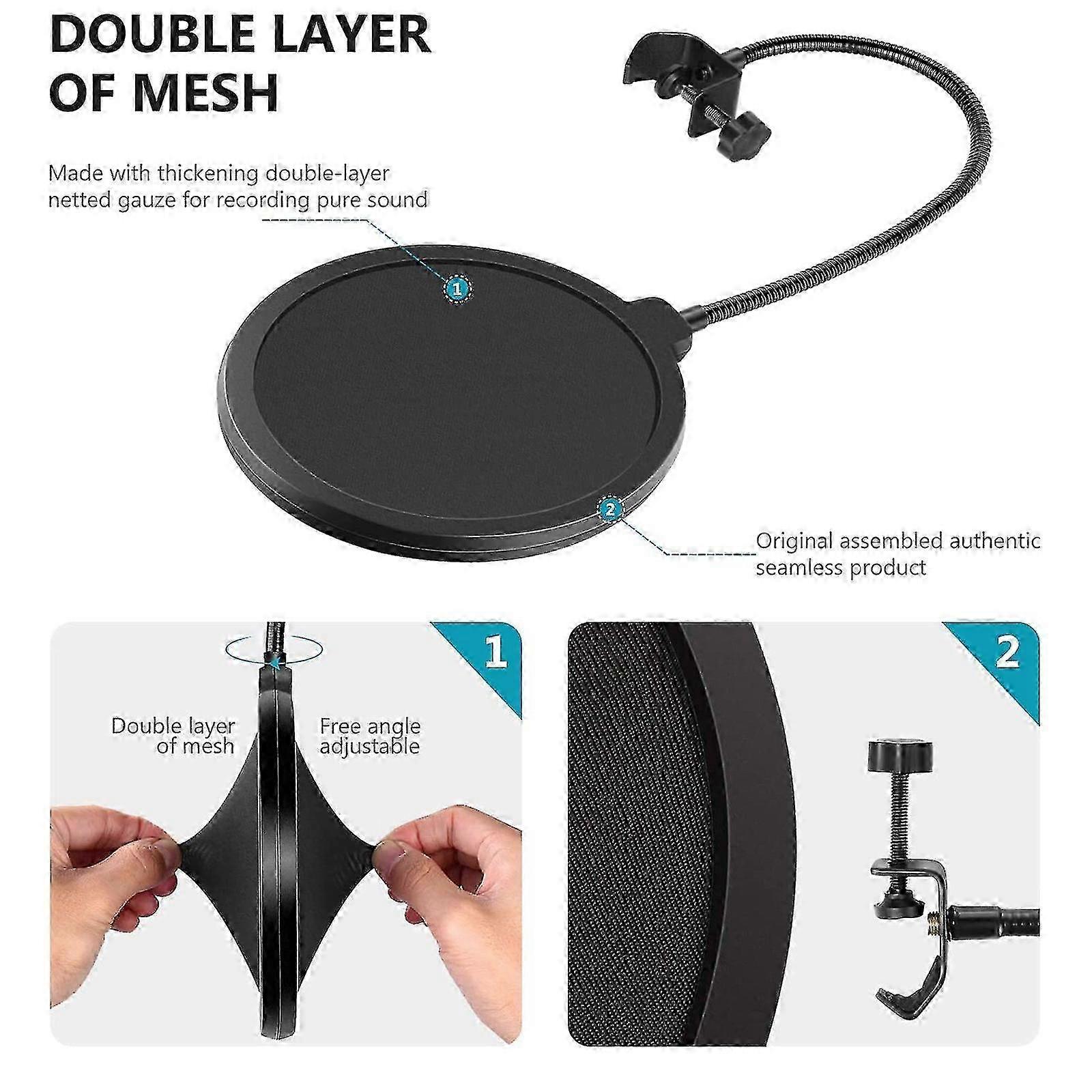 360° Rotatable Dual-Mesh Pop Filter