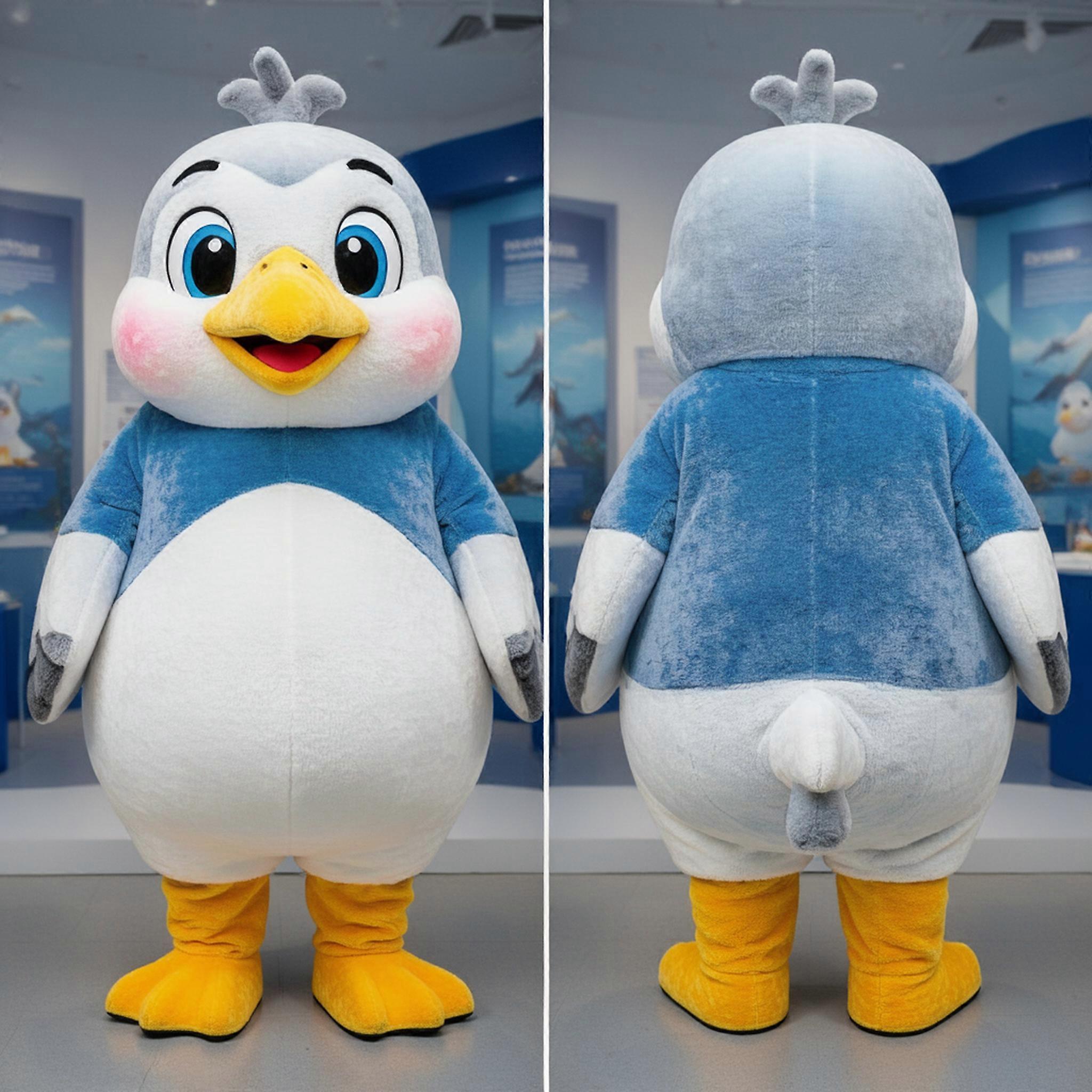 MASTICOT Snow White Plump Seagull Mascot