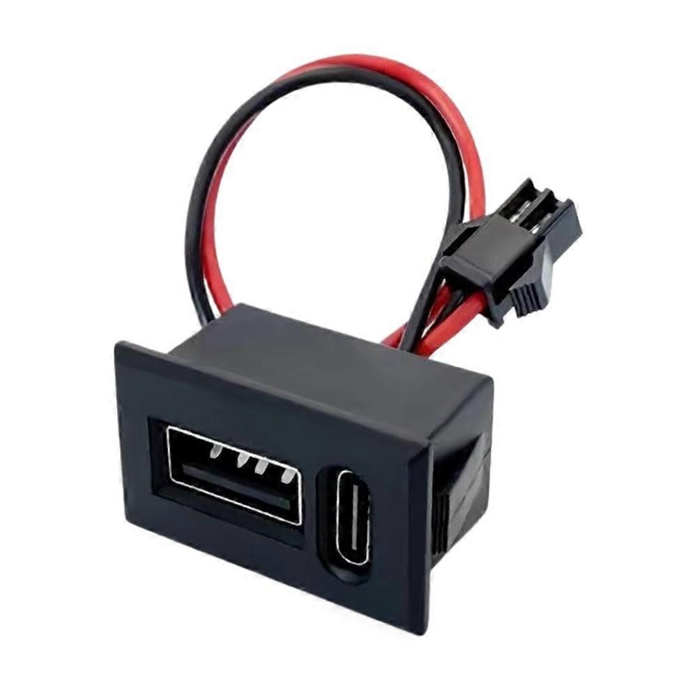 USB Female Base Type-C Double-Layer Socket Lamp Charging Socket Power for Phone Electronic Devices Socket with Connector