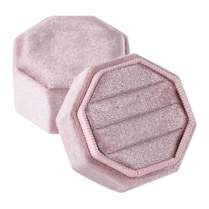 Triple Showcase Velvet Ring Box Octagonal