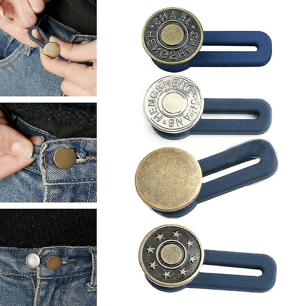 Justerbara byxor Jeans Infällbar Knapp Spänne Midjeband Förlängare