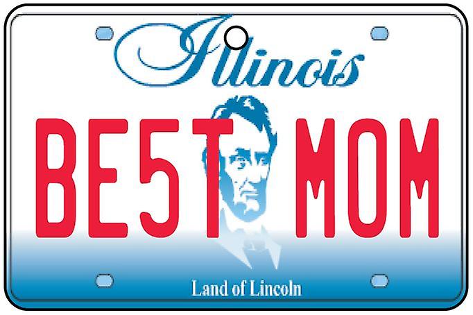 Illinois - Best Mom License Plate Car Air Freshener