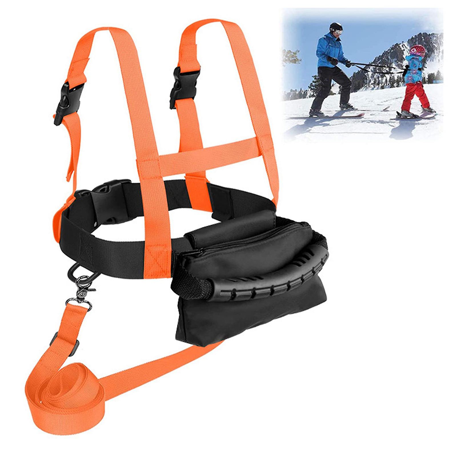 Kids Ski Shoulder Harness With Learn-to-turn Leash For Snowboarding & Skiing Training, Adjustable Safe Protection Strap For Children, Nylon Material,