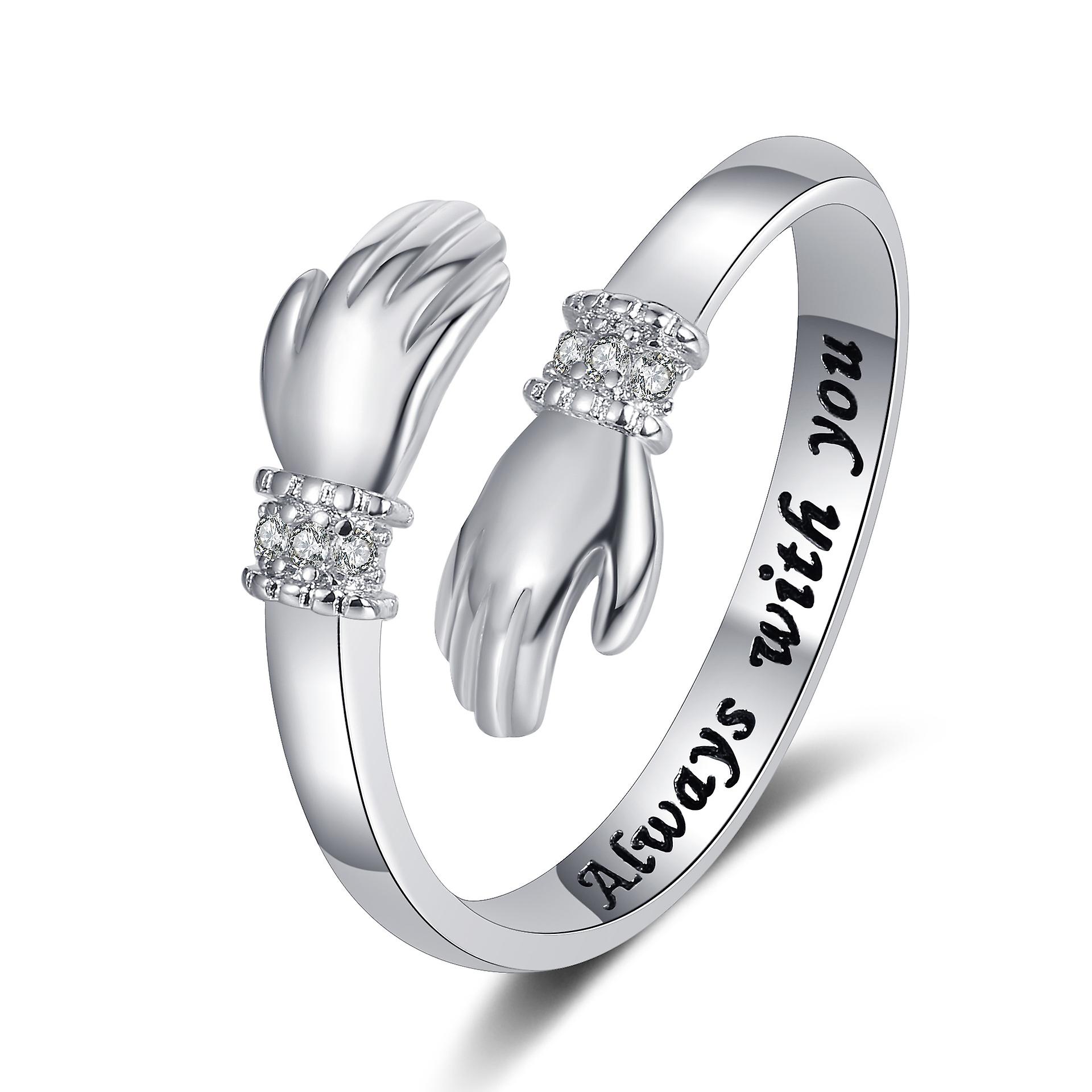 INF Adjustable Hug Ring With Love Message