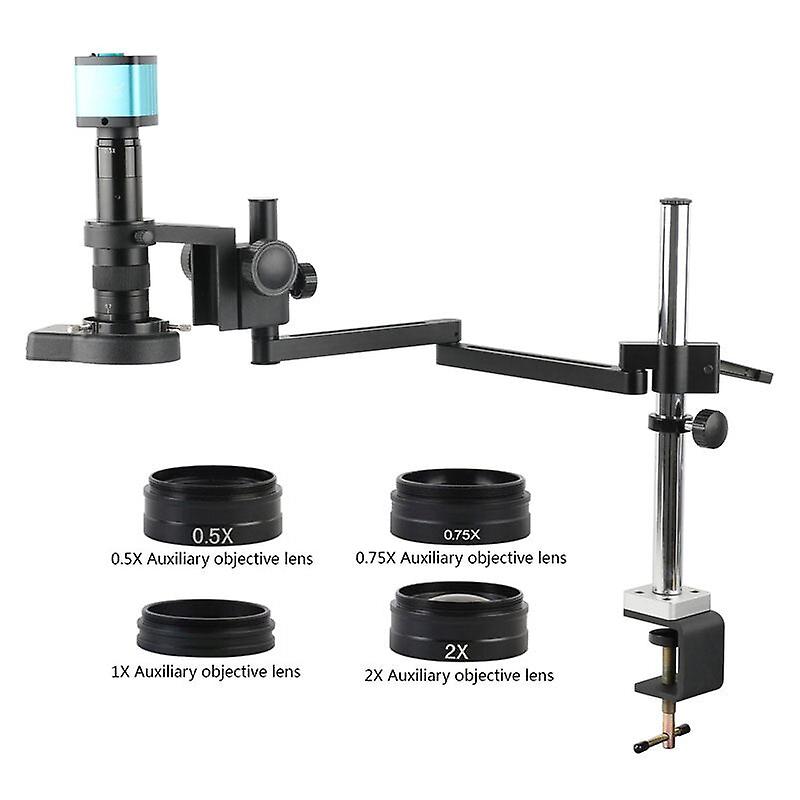 48Mp 4k Monocular Hdmi Usb Electronic Digital Video Camera Microscope Table Clamp Holder 180x Zoom C Mount Lens Barlow Objective