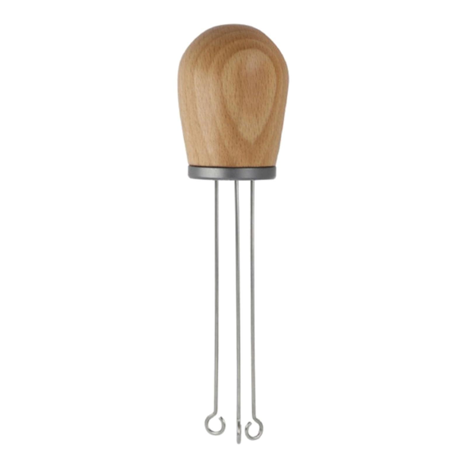 Stainless Steel Coffee Tamper Leveler Needle Type Tool Titanium grey beech