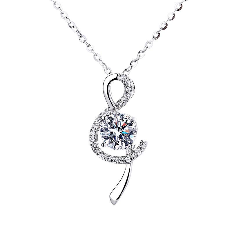 S925 Collier Pendentif grenat en argent sterling