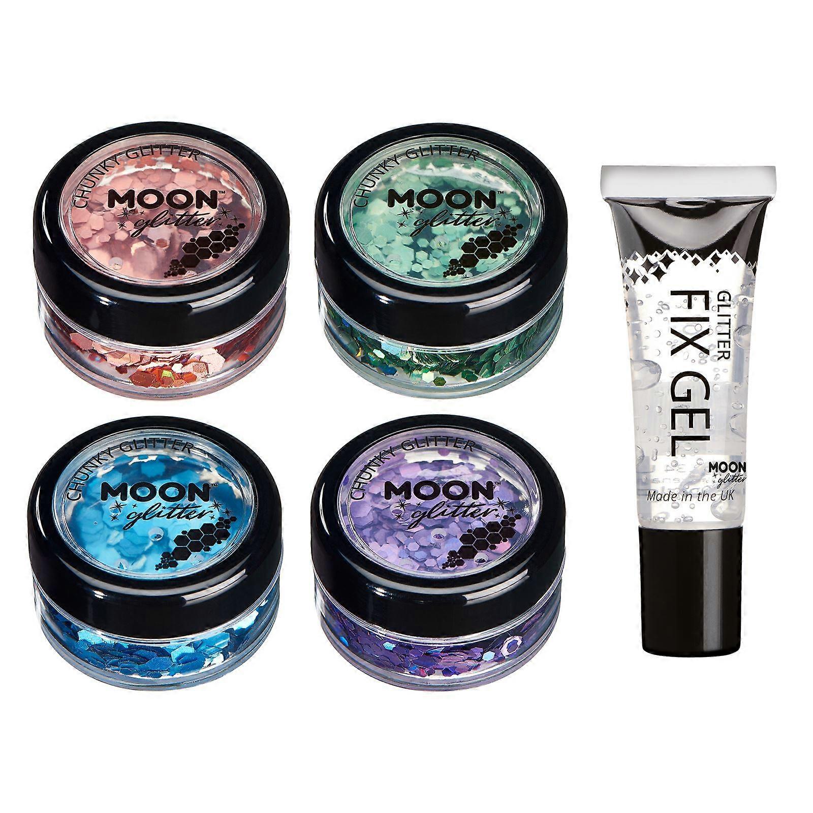 Moon Glitter - Holographic Chunky Glitter - Ensemble de 4