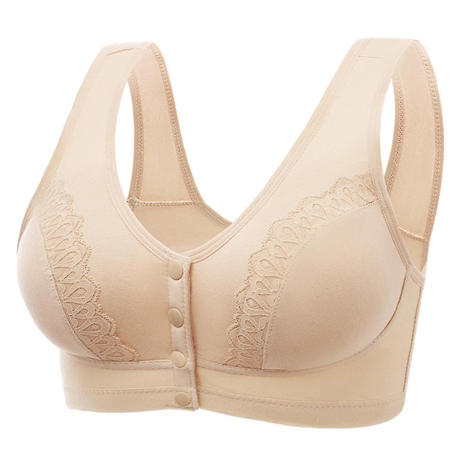 Button Bra Women's Wireless Underwear Able With