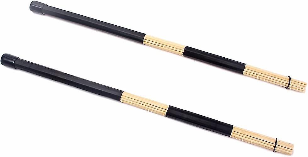 1 Pair 40cm Professional Bamboo Drum Brushes With Rubber Grip
