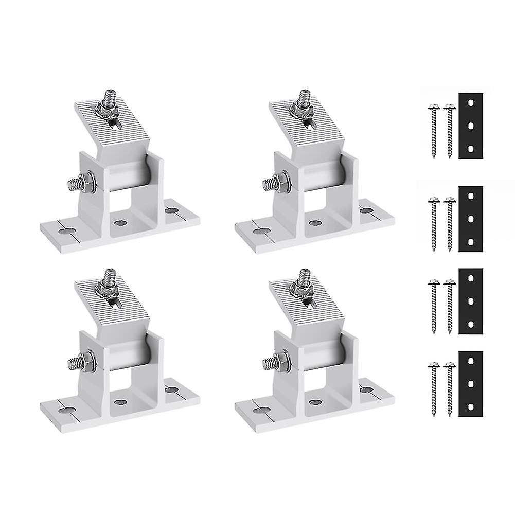 4sets Solar Panel Brackets, 15-30 Adjustable Pv Module Brackets, Solar Mountings, Flat Roof, Mount