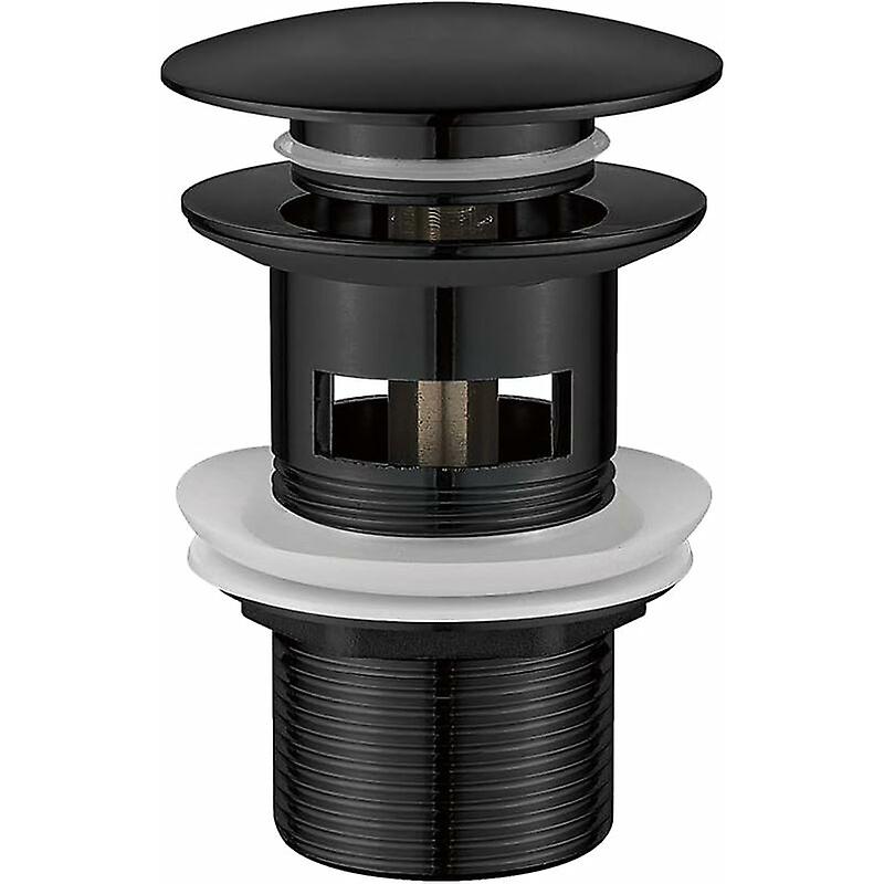 Bombe Bathroom Drain, Sink Plug with Overflow, Pop Up, Black, M