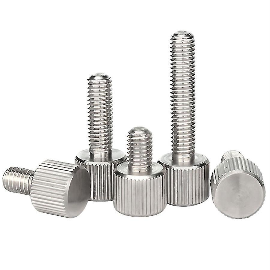 Vis à pouce en acier inoxydable moletée M3 M4 M5 M6 Vis à vis plate 20pcs