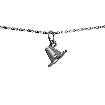 Silver 7x12mm Pilgrim Hat Pendant with a rolo Chain 24...
