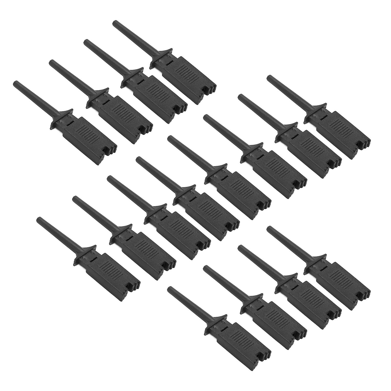 20pcs Flat Test Hook Accurate Circuit Elasticity Pure Copper Hook Type Test Clamp Fixture Spare PartsBlack