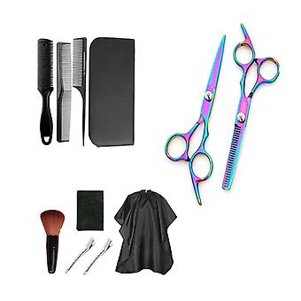 11-teiliges Haarschneidescheren-Set, Bürstenkamm, Edelstahl, buntes Friseurscheren-Set für den Friseurladen