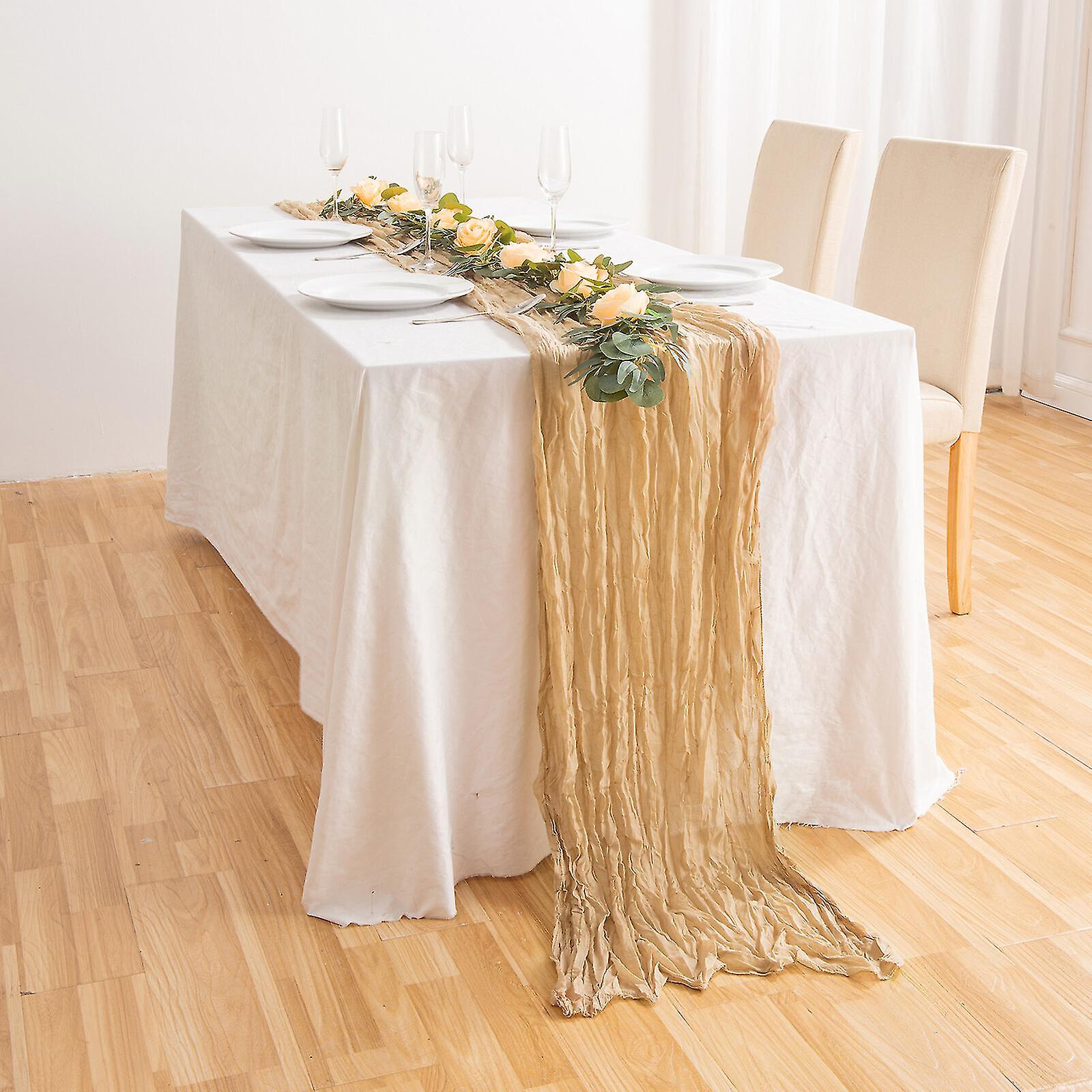 Gasbind Bryllup osteklut Tabell Runner, Bryllup Tabell Decoraitons