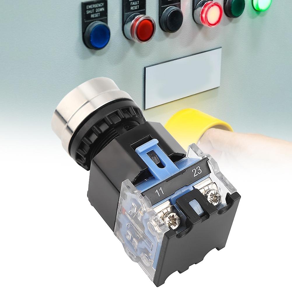 22mm Installation Diameter Push Button Switch without Light Industrial Accessory GQ38 AC/DC24VSelf-Locking