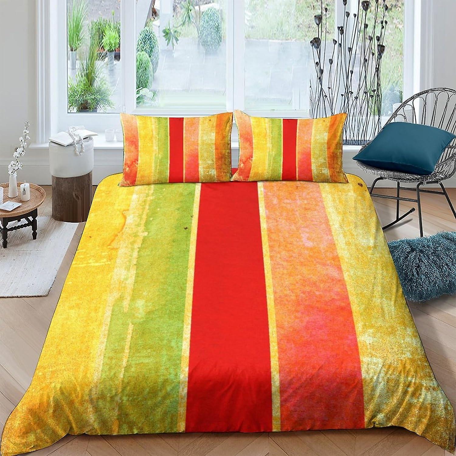 Abstraction3D Effect Comforter Cover for Childrens And Adults Printed Microfiber Abstraction Stripes Minimalist Duvet Cover Set with Pillow Cases Quil