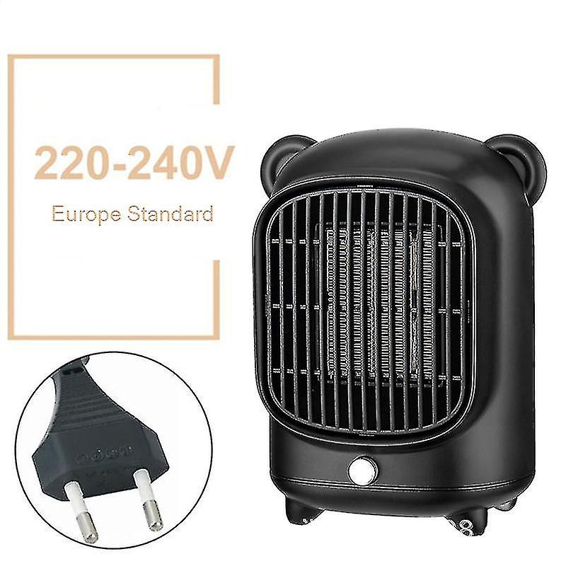 Mini Fan Heater Small Table Top Heater, Eu, Black