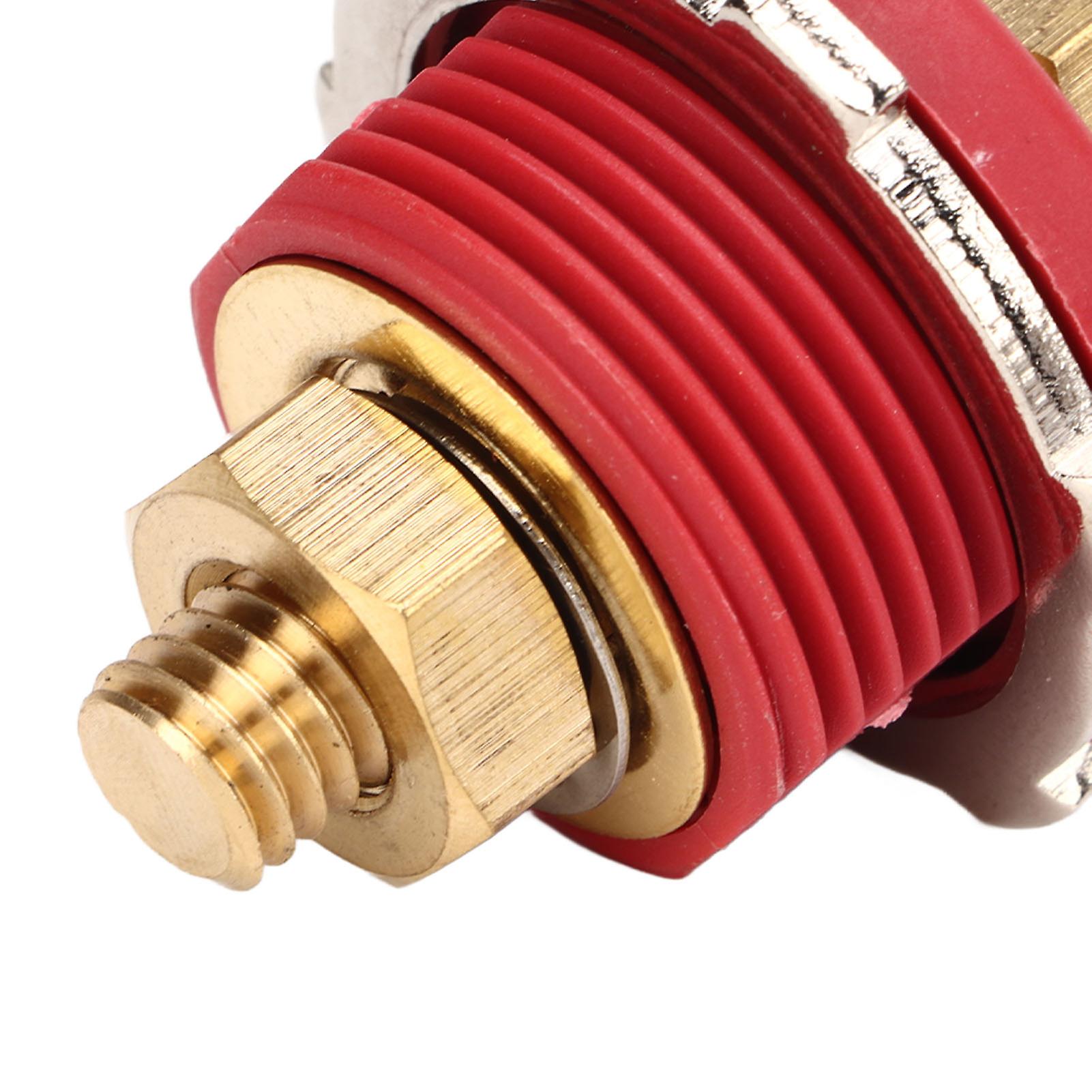 3/8in Thru Panel Battery Terminal 250A Zinc Alloy Brass Universal for Car RV Boat Yacht Red