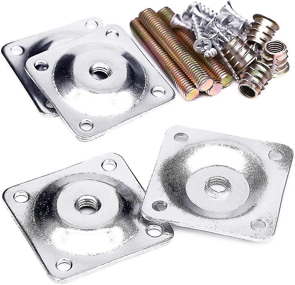 Leg Mounting Plates, Furniture Leg Attachment Plates Industrial Strength T-plate