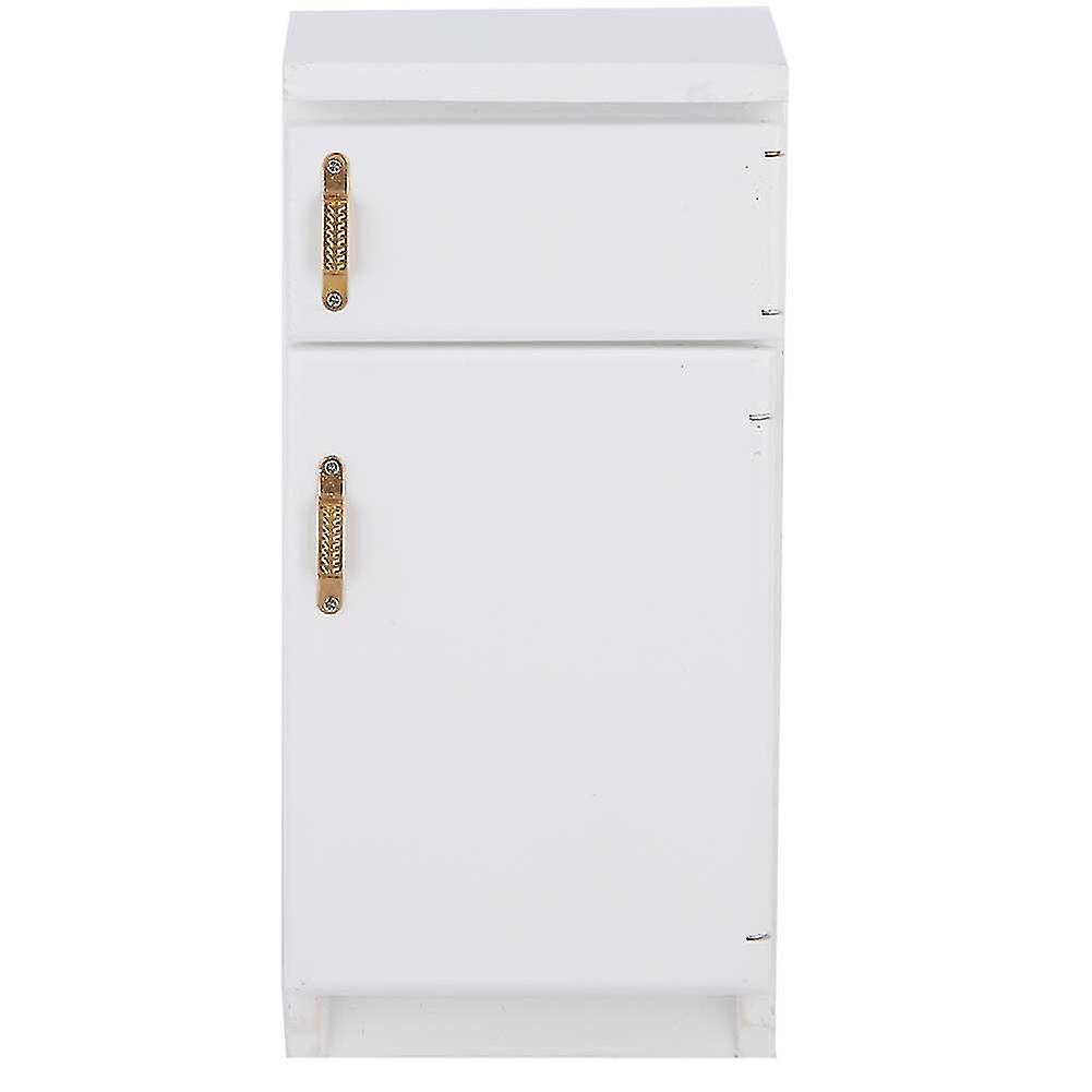 1:12 White Mini Refrigerator Excellent Furniture Model Kitchen Accessory