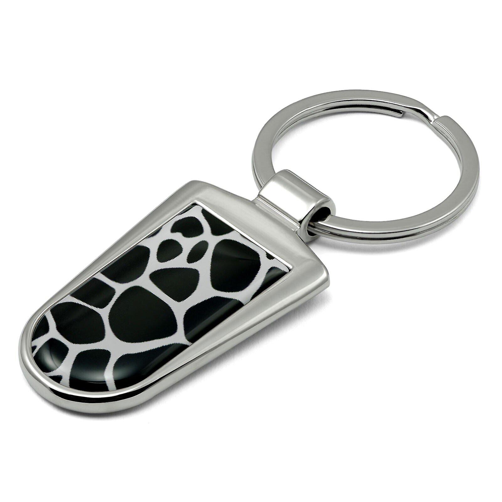 Giraffe Print Key Ring - White KRG-50.12