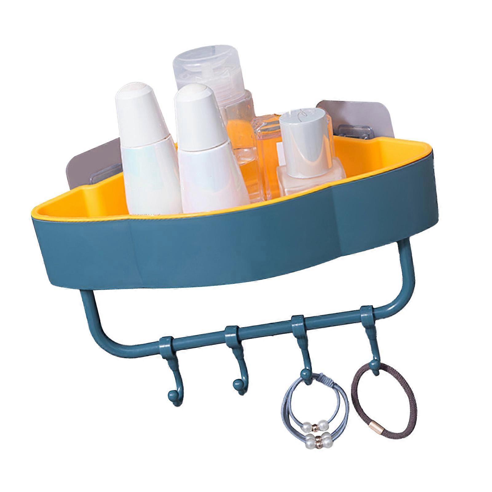 Deep Blue Bathroom Shower Corner Shelf Large Storage Rack