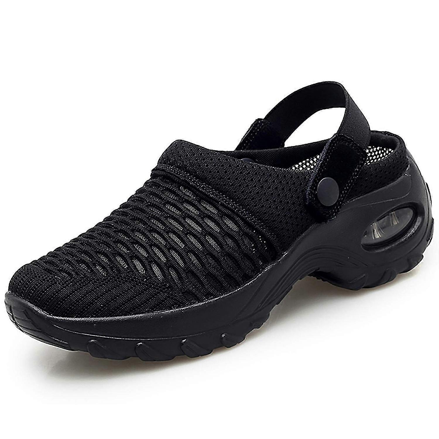 Women's Air Cushion Mesh Platform Mule Clogs Casual Slip-on Sneaker to Reduce Back and Knee Pressure