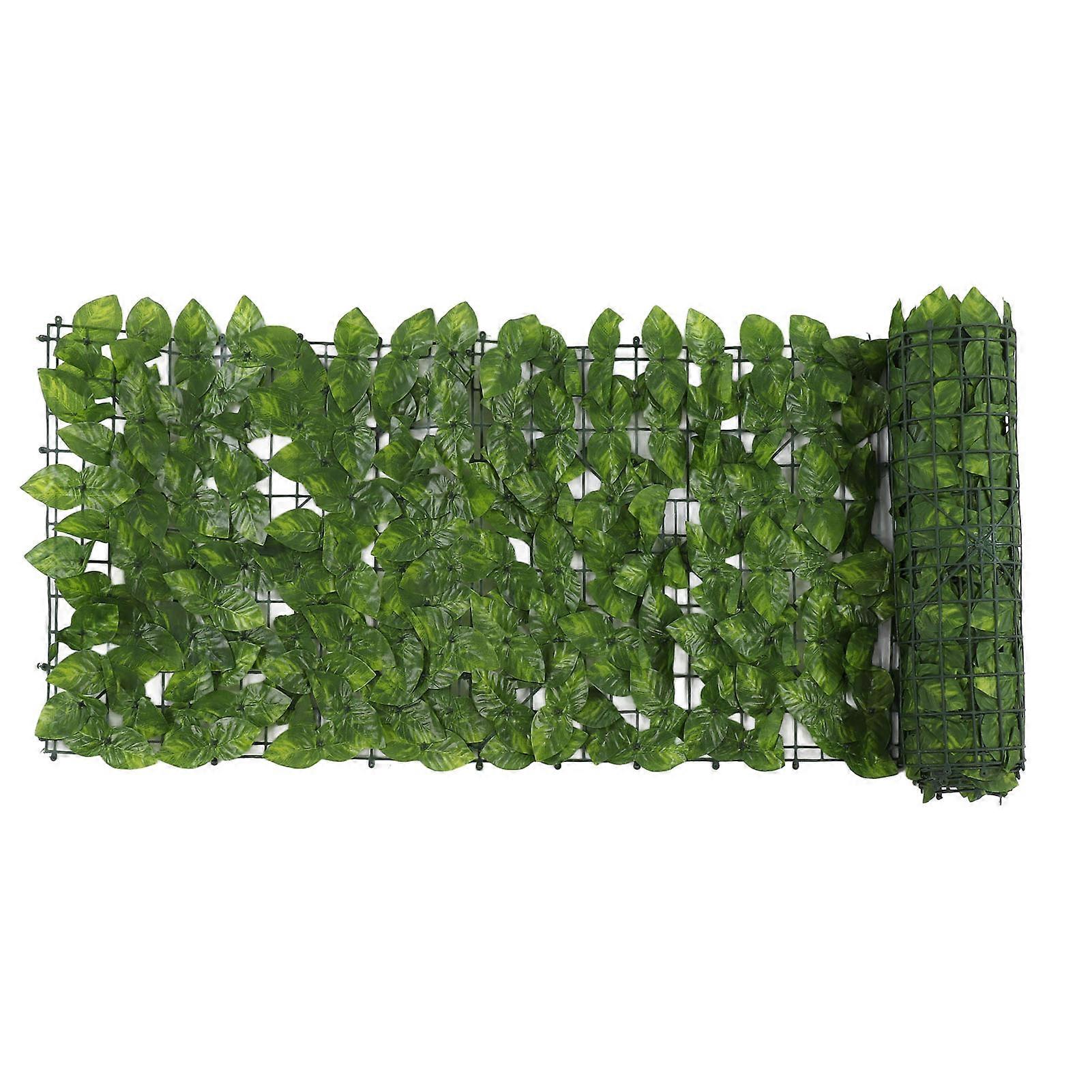 Faux Leaf Hedge Simulation Prevent Leaves Falling Off Decorative Artificial Fence Screen for Balcony Courtyard Color Printed Apple 0.5x3 Meters