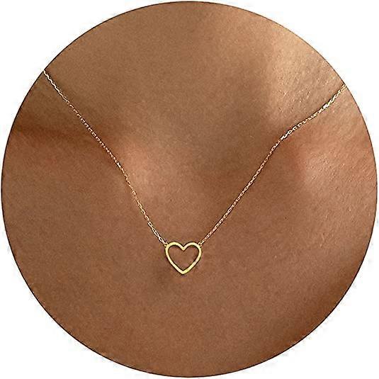 Cute Heart Necklace Tiny 14k Gold Heart Pendant Choker Necklaces