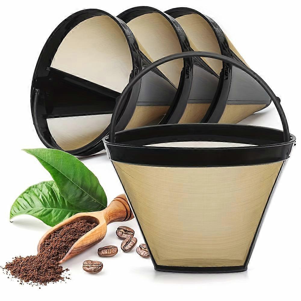 4 pezzi, filtri per caffè, utilizzati per sostituire il produttore di birra Ninja Coffee Bar, filtro per caffè # 4, filtro per caffè a cestello conico riutilizzabile in modo permanente