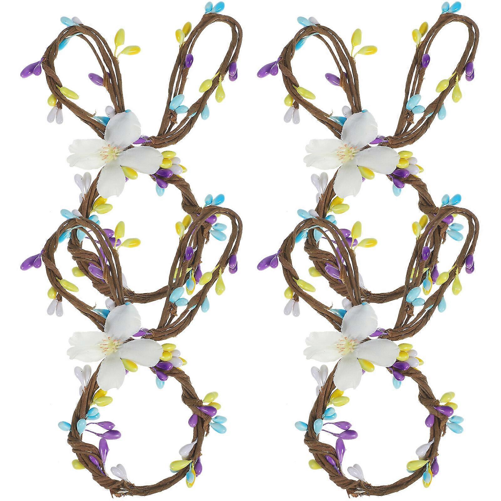 4 قطع منديل خاتم حاملي عيد الفصح أرنب على شكل منديل خاتم حزب عطلة منديل أبازيم
