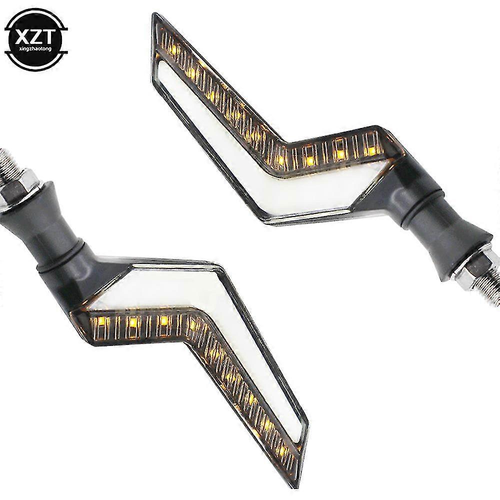 Exquisite 2pcs Motorcycle Led Turn Signal Light Drl Daytime Running Lights Led Flasher Flowing Water Blinker Indicator Waterproof