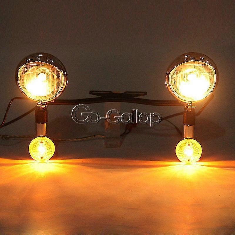 Exquisite Chrome Motorcycle Driving Passing Bar Turn Signals Spot Light ...