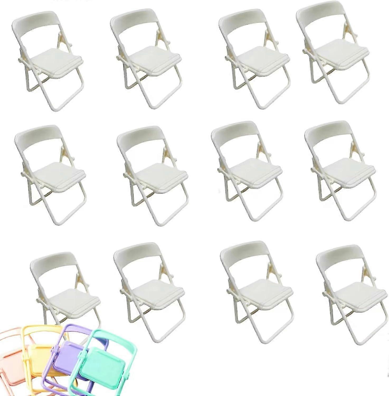 10pcs Mini Foldable Chairs for Phone Holder Decor
