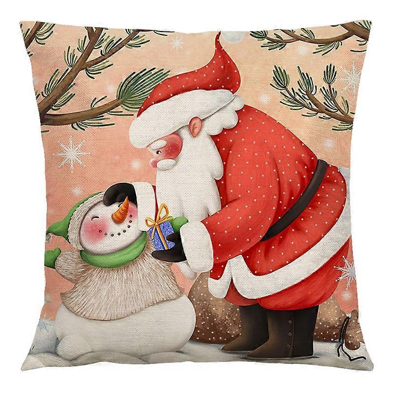 Yastık Örtüsü Vintage Noel Karikatür Keten İskandinav Oturma Odası Minderi Yastık Yastık