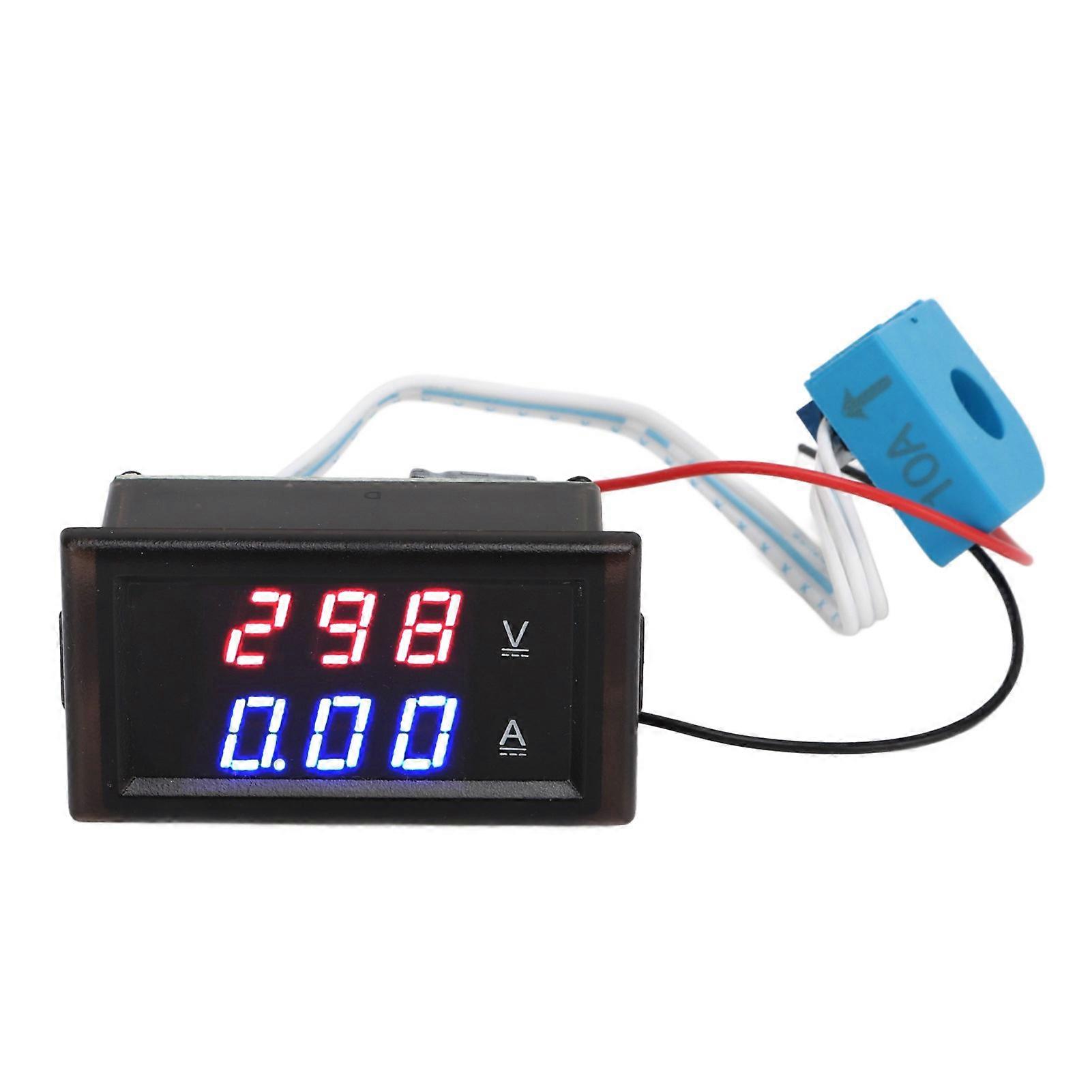 Hall DC Digital Display Ammeter Working Voltage 4?30V Dual LED Display Current Voltmeter Panel YEMAA