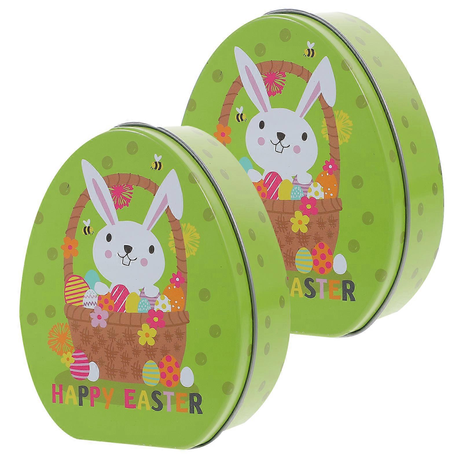 2pcs Egg Shaped Box Easter Egg Shape Candy Box Biscuit Storage Box Easter Cookie Box