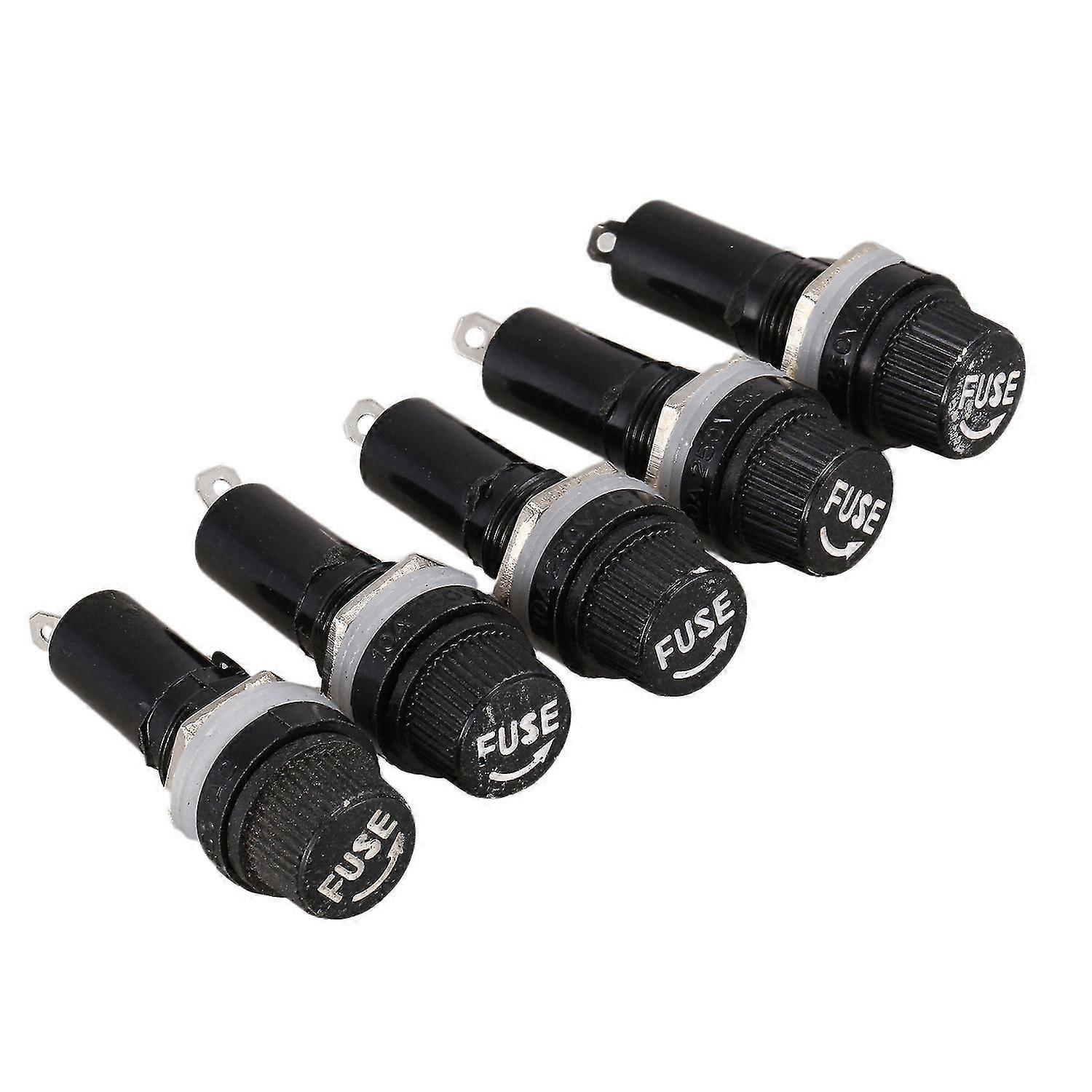 5 قطع AC 125V 15A 6 × 30mm لوحة جبل حامل الصمامات