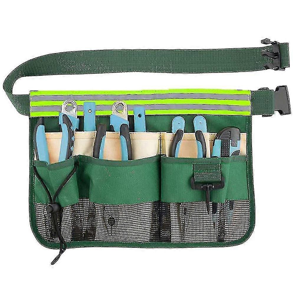 Garden Tool Belt, With 5 Pockets, With Adjustable Belt (green)