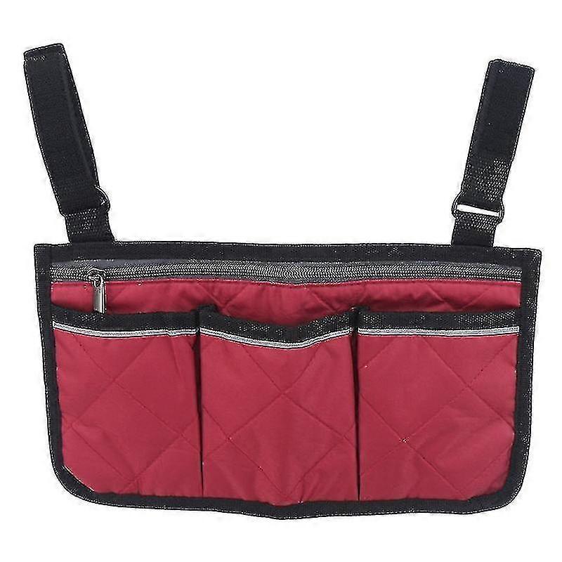 Universal Wheelchair Side Bag Zip Pocket Storage Bag Armrest Pouch Organizer
