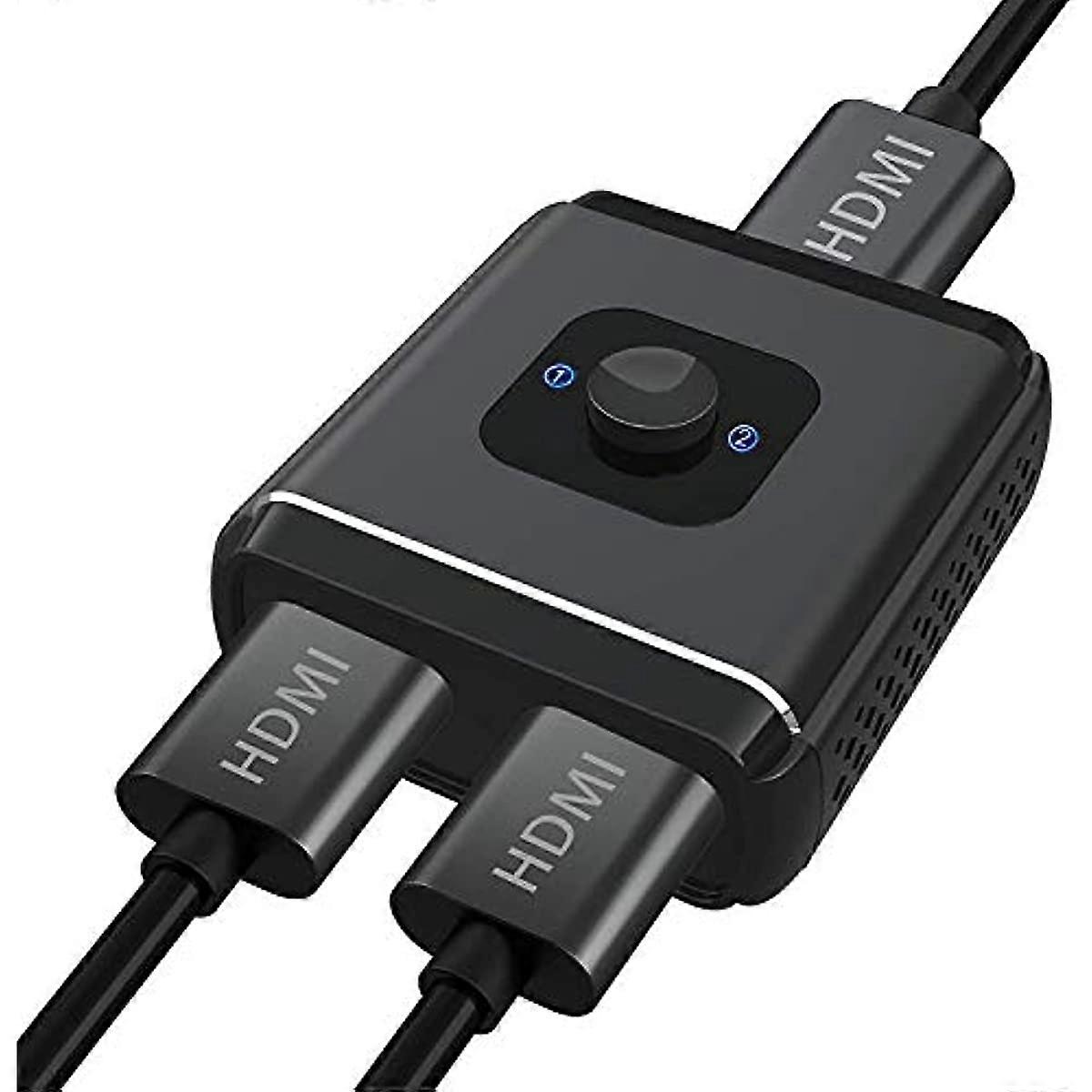 HDMI Switch 4K@60Hz HDMI Switch  ABLEWE Aluminum Bidirectional HDMI Switcher HDMI Splitter 1 in 2 Out or 2 in 1 Out  Manual HDMI Hub Supports 4K 3D 10
